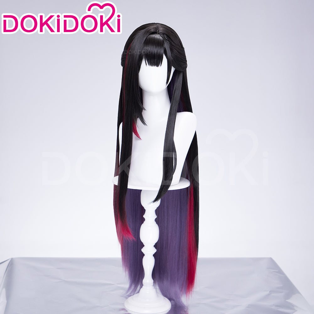 DokiDoki Game Honkai: Star Rail Cosplay Hysilens Wig Long Black Purple Red Gradient Hair / Hair Accessory / Ear Clips Helektra