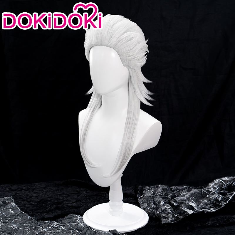 DokiDoki Game Genshin Impact Fatui Harbinger Cosplay Pierro Cosplay Wig Long White
