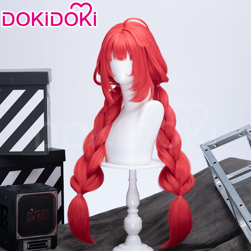 【US/EU Local Shipping】DokiDoki Game Zenless Zone Zero Cosplay Ukinami Yuzuha Wig Long Red Hair Double Pigtail Braids ZZZ