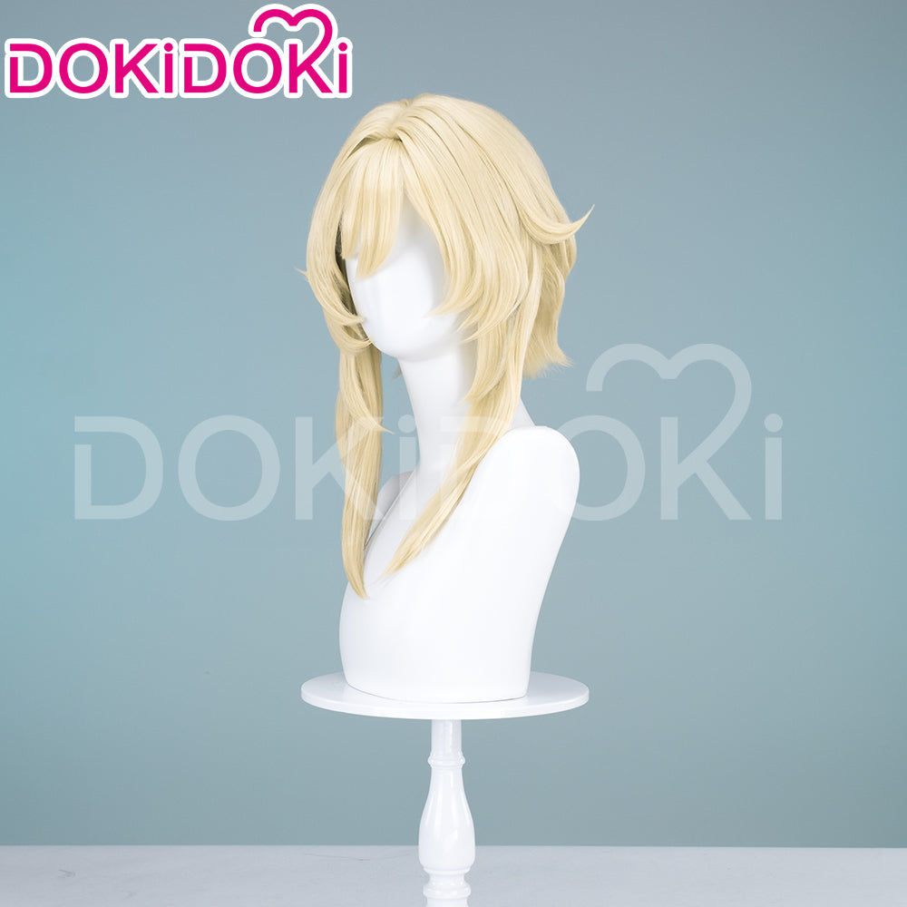 【Ready For Ship】DokiDoki Game Genshin Impact Cosplay Traveler Lumine Wig / Head Accessory Long Blonde Hair Ying As Heaven and Earth Are Made Anew