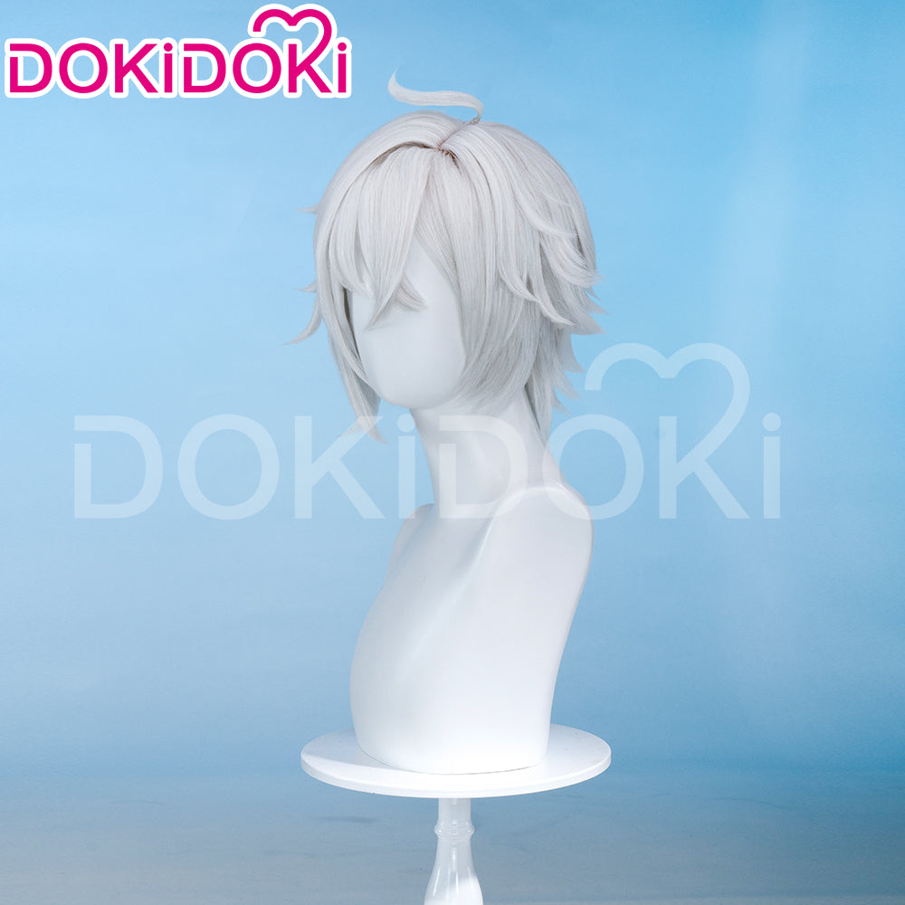 DokiDoki Game Zenless Zone Zero Cosplay Seth Lowell Wig Short Straight Silver Hair / Ear / Tail ZZZ