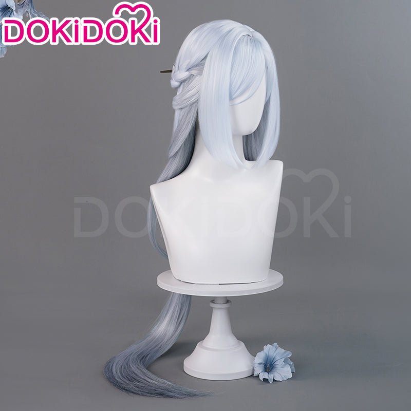 DokiDoki Game Genshin Impact Cosplay Shenhe Wig Frostflower Dew Lantern Rite 2024 Skin Long Silver Hair