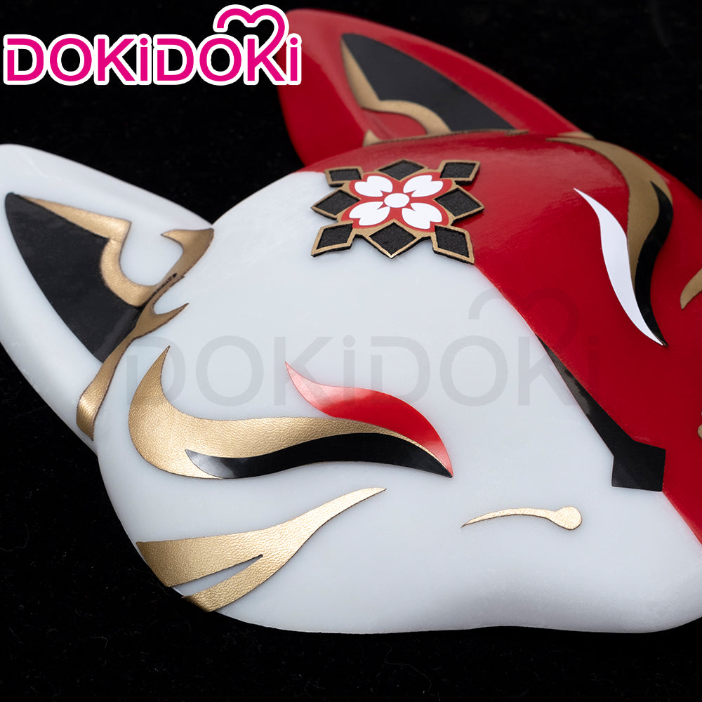 DokiDoki Game Honkai: Star Rail Cosplay Hanabi Wig / Mask / Headwear / Tattoo Long Brown Twin Tail/ Long Straight Red Gradient Hair Cute Miss Sparkle