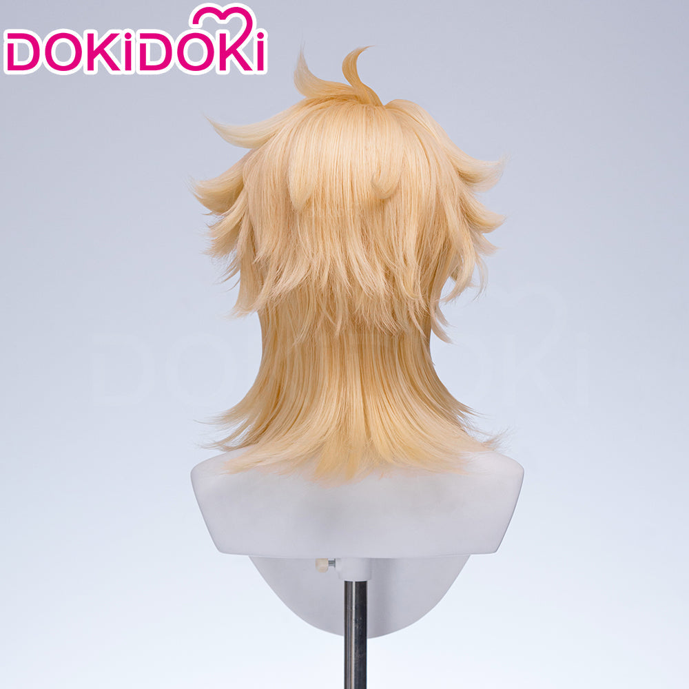 【Ready For Ship】DokiDoki Game Genshin Impact Cosplay Varka Wig Long Blond Hair Knight of Boreas Song of the Welkin Moon