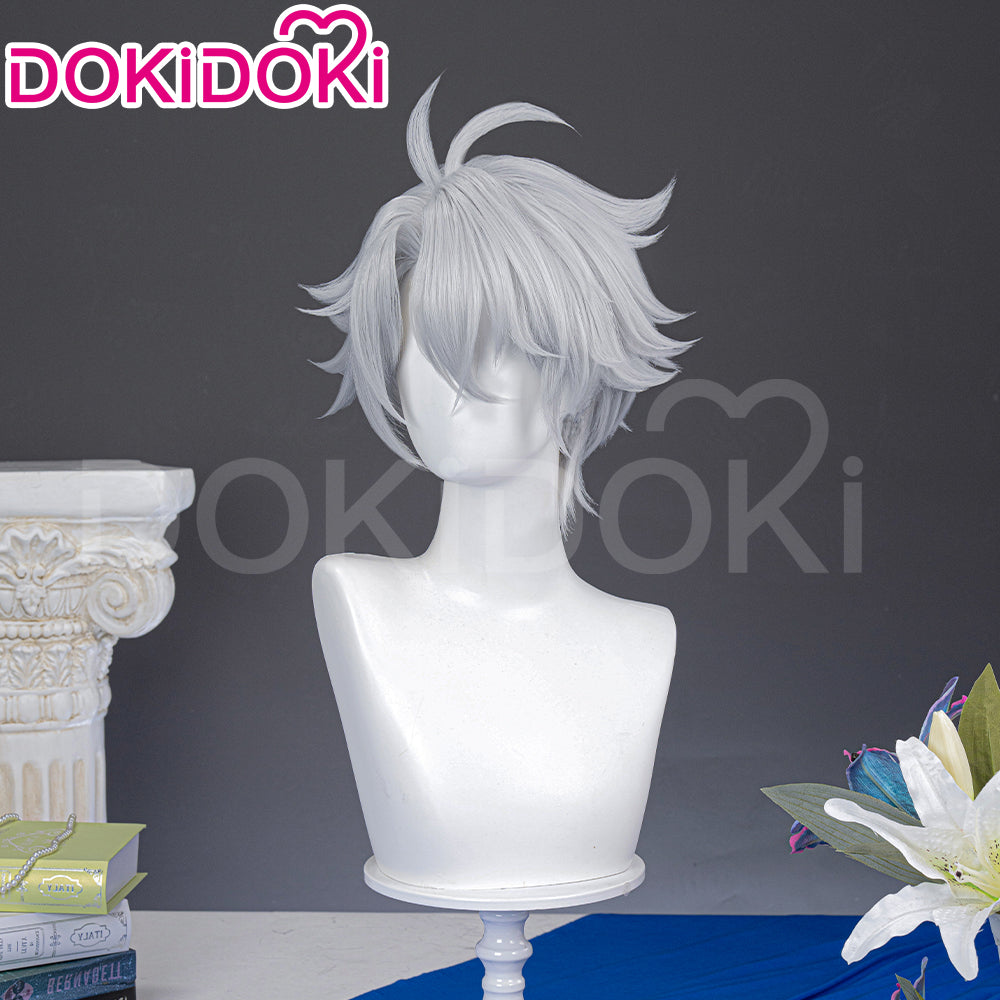 【Partially Ready For Ship】DokiDoki Game Honkai: Star Rail Cosplay Phainon Wig / Weft / Tattoo /  Ear Clips Short Straight Silver Hair Darkening
