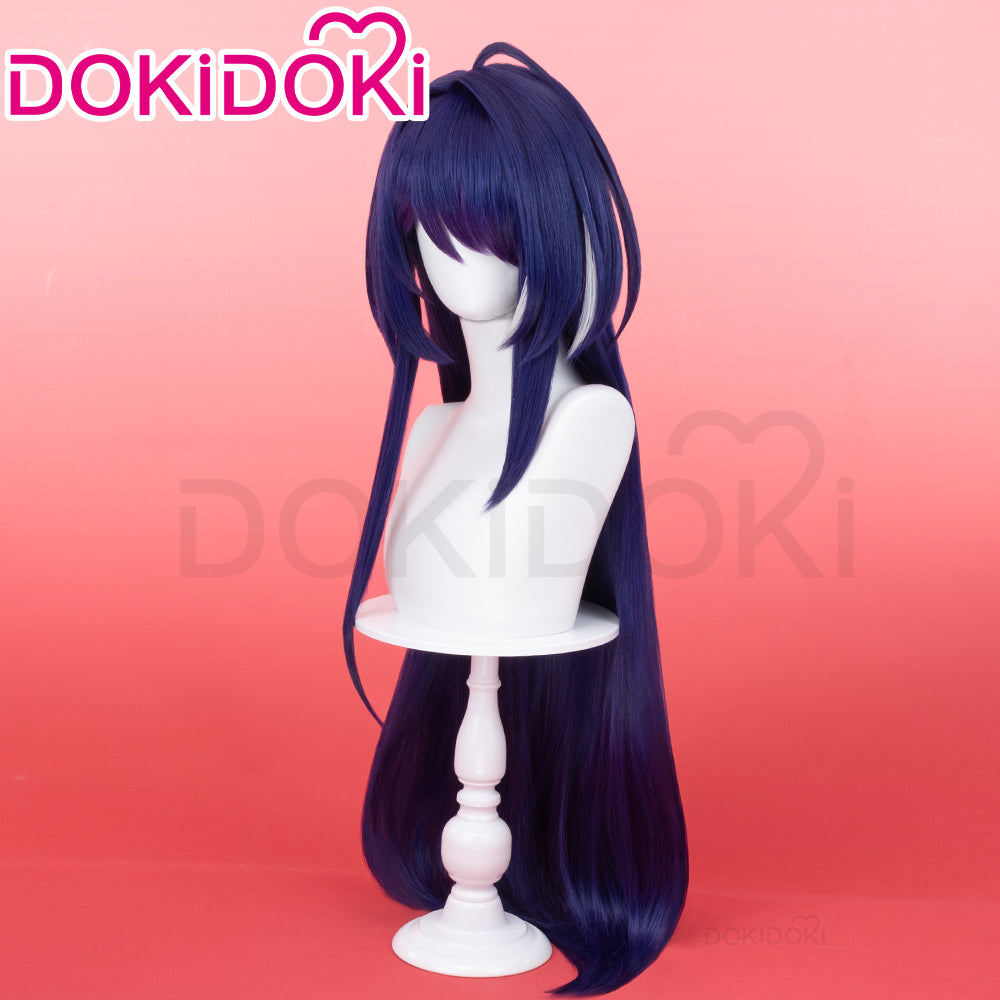 【Partially Ready For Ship】DokiDoki Game Honkai: Star Rail Cosplay Acheron/ Second Form Wig Long Straight Purple/ Grey Gradient Hair/ Tattoo Stickers