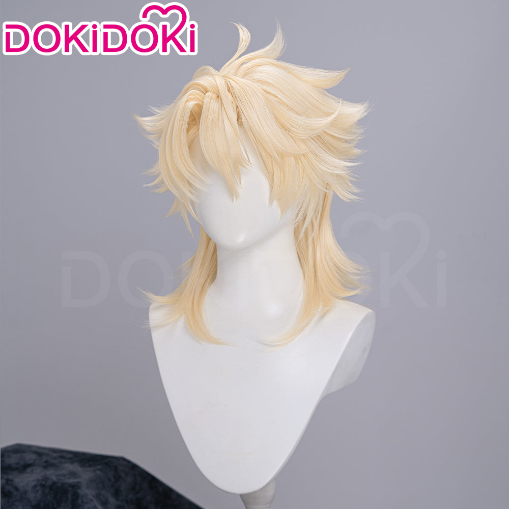 【Ready For Ship】DokiDoki Game Genshin Impact Cosplay Varka Wig Long Blond Hair Knight of Boreas Song of the Welkin Moon