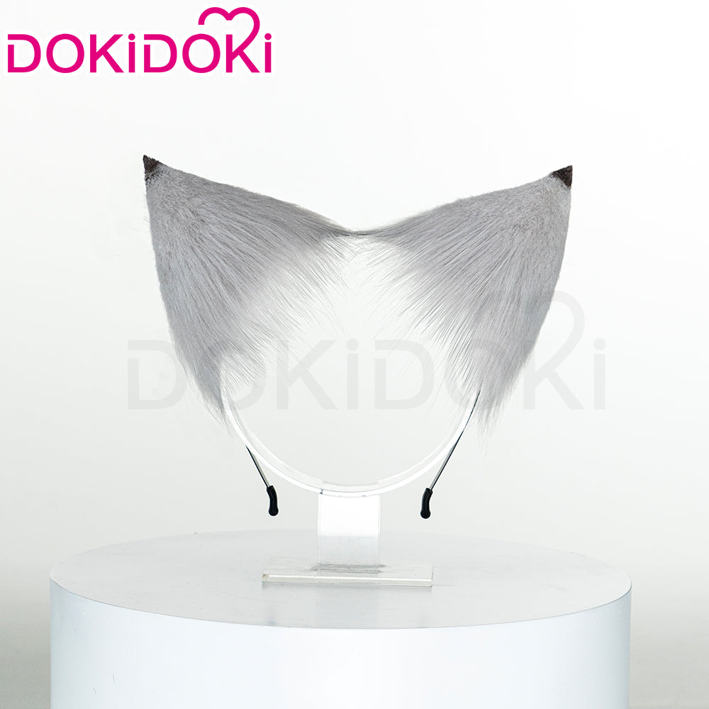 DokiDoki Game Zenless Zone Zero Cosplay Seth Lowell Wig Short Straight Silver Hair / Ear / Tail ZZZ