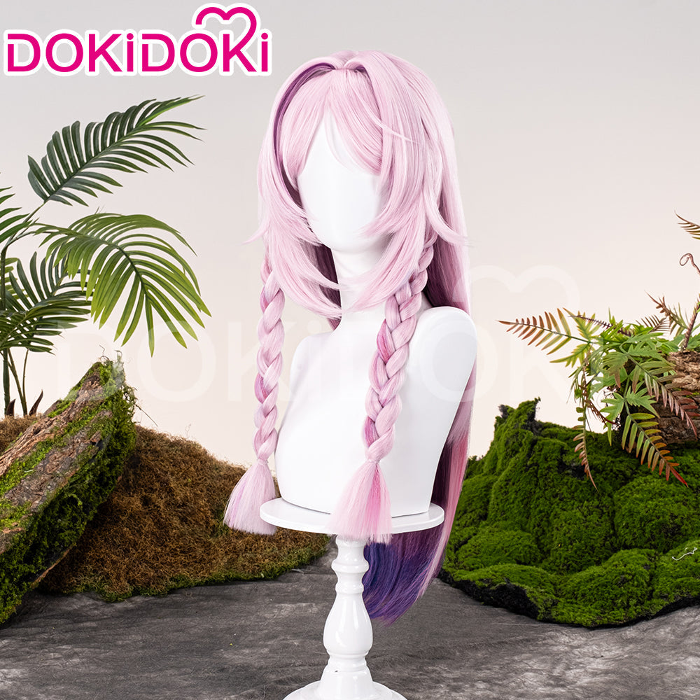 【Partially Ready For Ship】DokiDoki Game Genshin Impact Citlali Cosplay Wig Long Straight Double Braids Pink Purple Gradient Hair