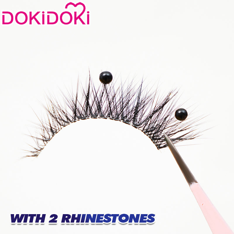 【Partially Ready For Ship】DokiDoki Game Genshin Impact Cosplay Focalors Black False Eyelashes With Rhinestones Furina Fontaine