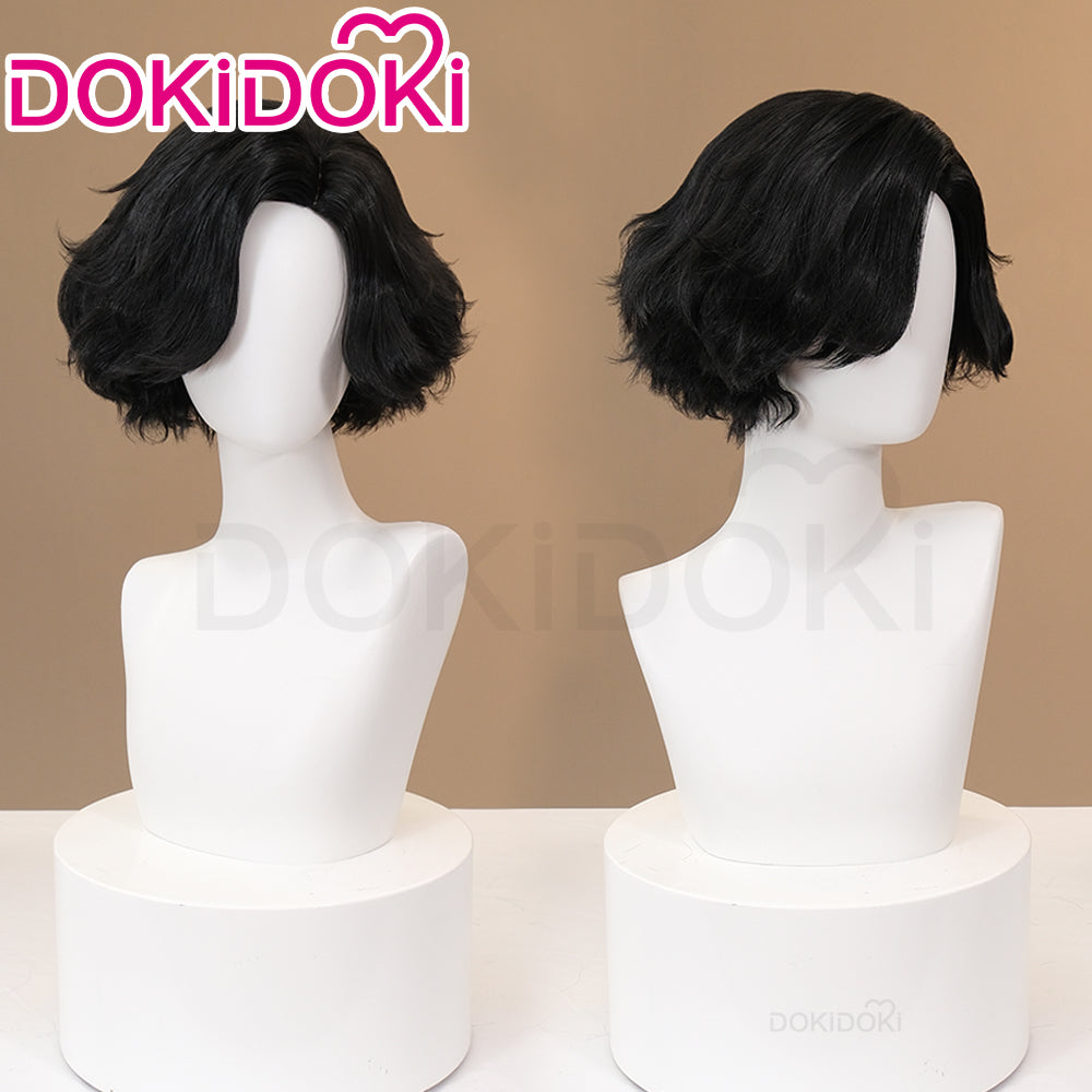【Ready For Ship】DokiDoki Game Cosplay Pinocchioo Wig  Short Curly Black Hair