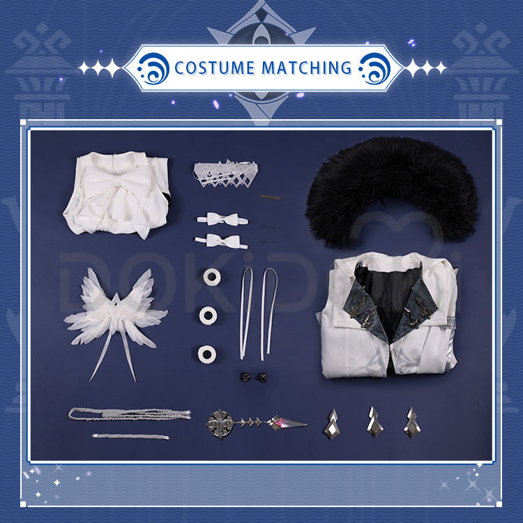 【US/EU LOCAL SHIPPING 】DokiDoki-SR Game Genshin Impact Fatui Harbinger Cosplay Columbina Cosplay Costume