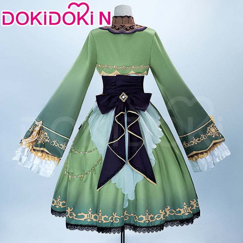 【Partially Ready For Ship】【Size XS-3XL】DokiDoki-N Game Cosplay Costume Green Dress Black Bow