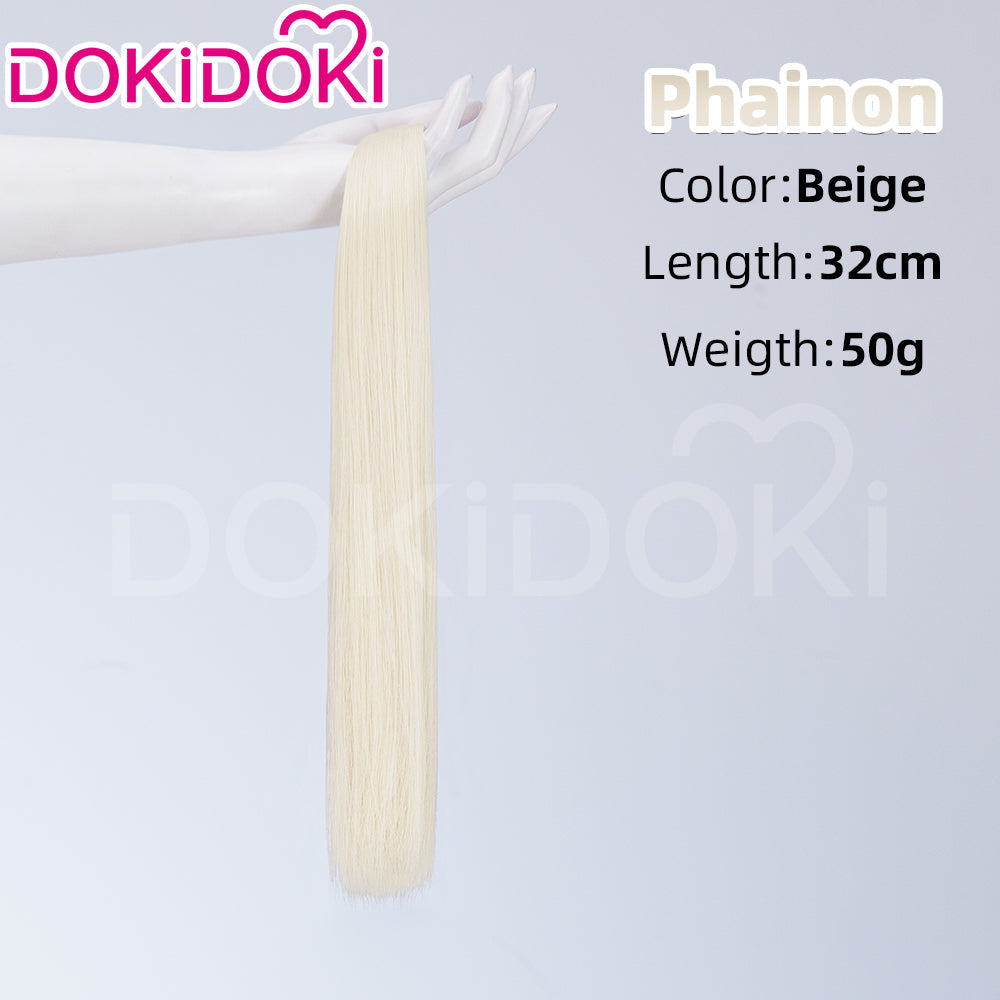 【Partially Ready For Ship】DokiDoki Game Honkai: Star Rail Cosplay Phainon Wig / Weft / Tattoo /  Ear Clips Short Straight Silver Hair Darkening
