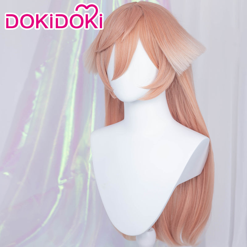 【Ready For Ship】DokiDoki Game Genshin Impact Yan Fei Cosplay Wig Long Pink Wig Yanfei