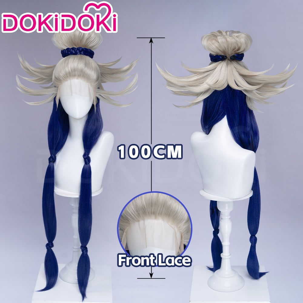 【Partially Ready For Ship】【Front Lace】DokiDoki Anime GACHIAKUTA Cosplay Tamsy Caines Wig Long Blond Navy Blue Hair