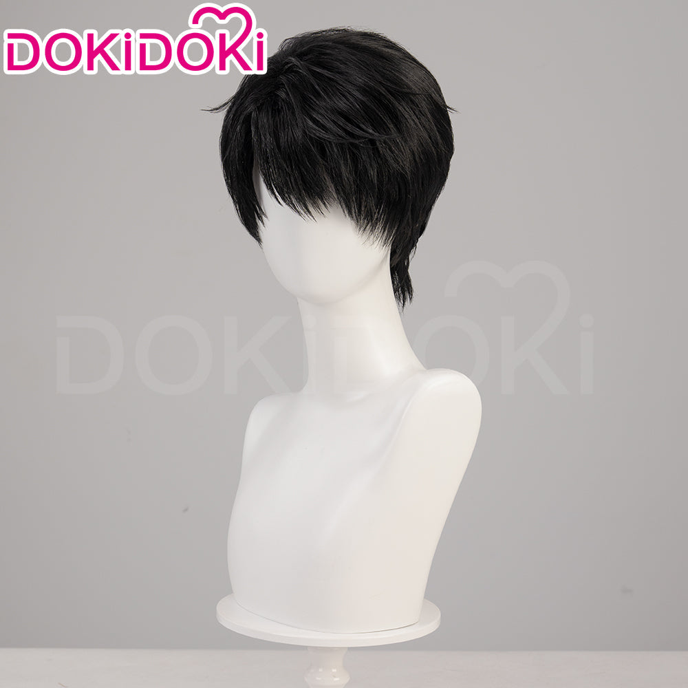 【US LOCAL SHIPPING 】DokiDoki Game Love And Deepspace Cosplay Caleb Wig Short Straight Black Brown Hair