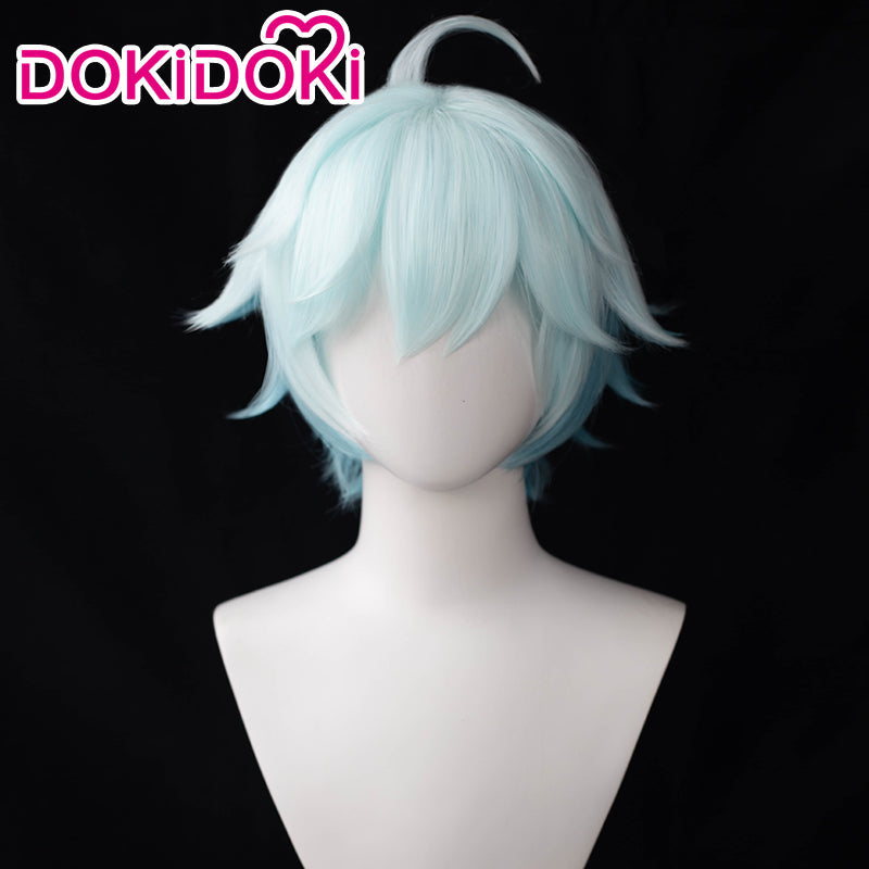 【Ready For Ship】DokiDoki Game Genshin Impact Cosplay Chongyun Wig Chong Yun Light Blue