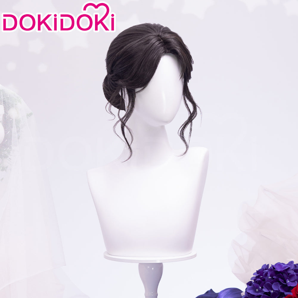【Partially Ready For Ship】DokiDoki Game Love And Deepspace Cosplay Protagonist MC Wedding Wig / Veil / Headwear Xavier / Sylus / Zayne / Rafayel / Caleb  Black Hair Buns