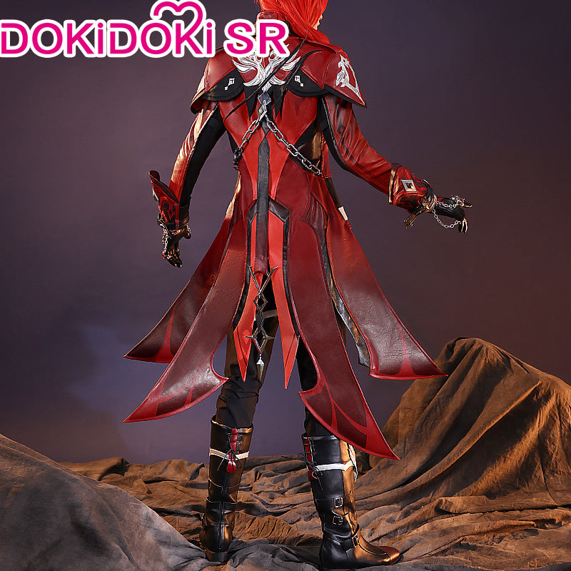 【Ready For Ship】【Last Batch】DokiDoki-SR Game Genshin Impact Cosplay Diluc Costume / Shoes Red Dead of Night
