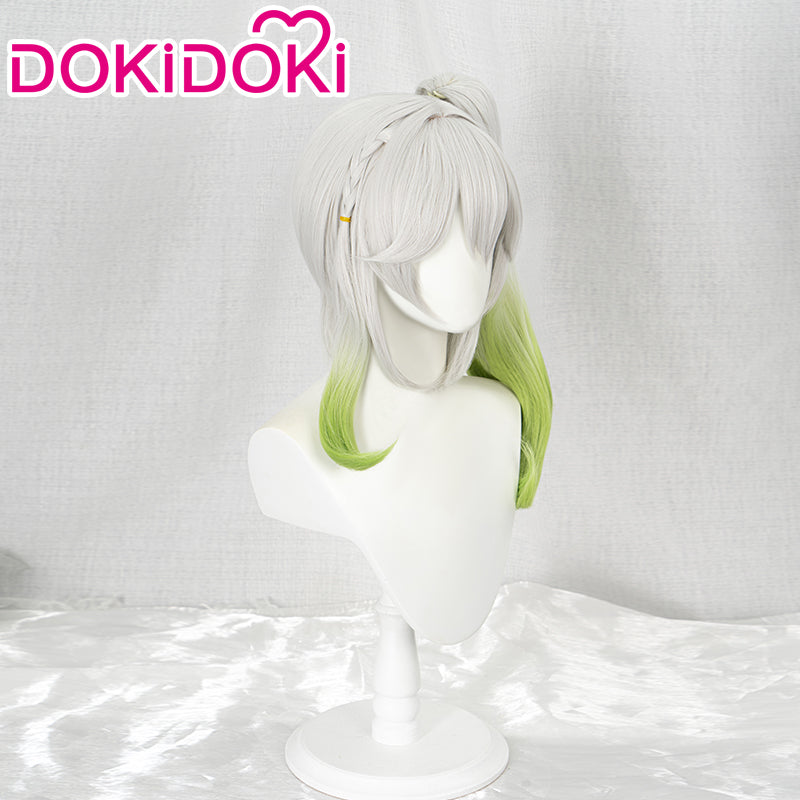 【Ready For Ship】DokiDoki Game Genshin Impact Sumeru Cosplay Kusanari Cosplay Wig Nahida Silver Green