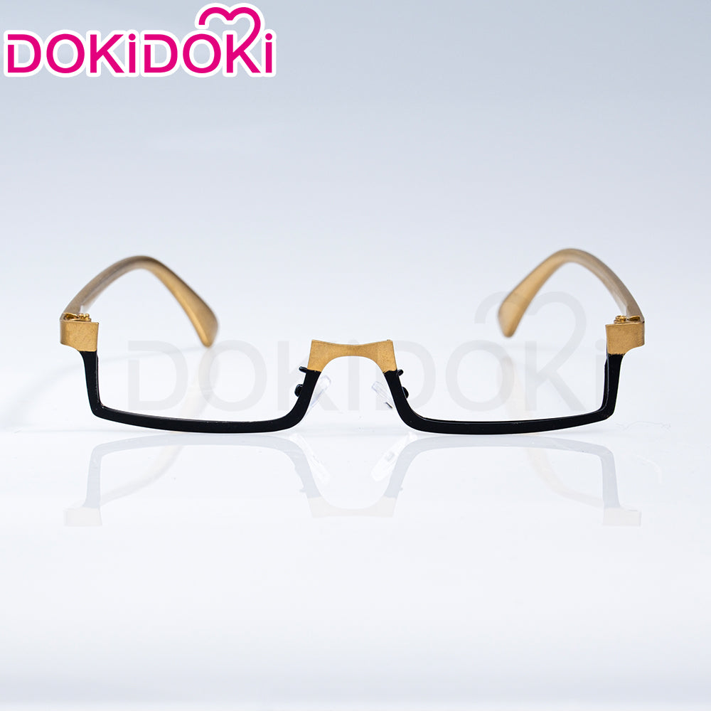 【Ready For Ship】DokiDoki Game Genshin Impact Cosplay Emilie Wig Short Curly Yellow Pink Hair Fontaine / Perfume bottle Necklace / Glasses Prop