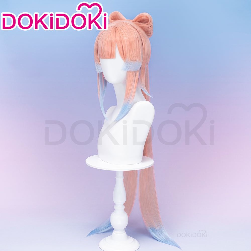 DokiDoki Game Genshin Impact Sangonomiya Kokomi Cosplay Wig Pink Women Long Straight/ Head Accessories