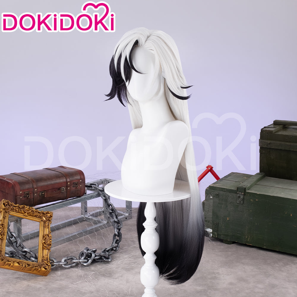 【Ready For Ship】DokiDoki Game Honkai: Star Rail Cosplay Boothill Wig / Earring Long White Black Wig Male