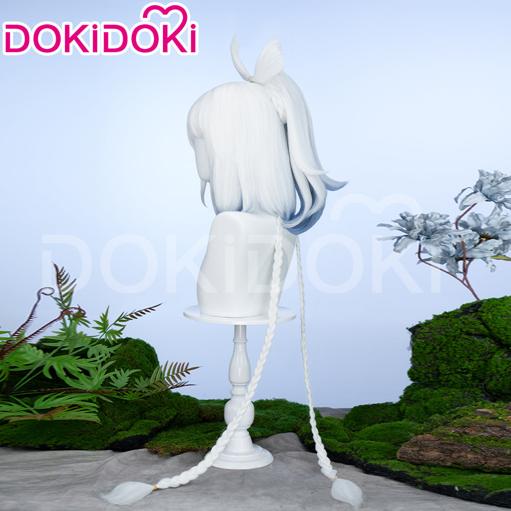 DokiDoki Game Genshin Impact Cosplay Mualani Wig / Accessories Headwear Long Straight White Blue Hair Natlan