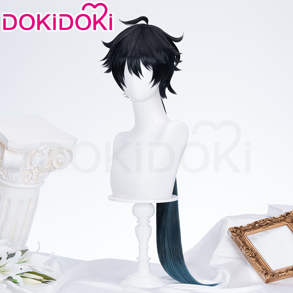 DokiDoki Game Honkai: Star Rail Cosplay Dan Heng Permansor Terrae Wig / Horn / Ear Clip Danheng Long Black Hair Accessory
