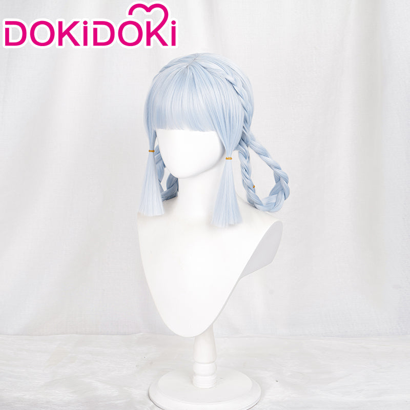【Ready For Ship】DokiDoki Game Genshin Impact Cosplay Kamisato Ayaka  Springbloom Missive Wig Long Blue Hair