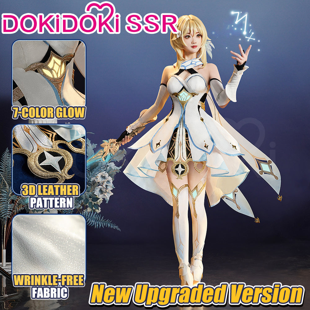 【Ready For Ship】【7 Diffrent Lights】【Short Ver. Shoes Last Batch】DokiDoki-SSR Game Genshin Impact Traveler Lumine Cosplay Costume Ying /Shoes