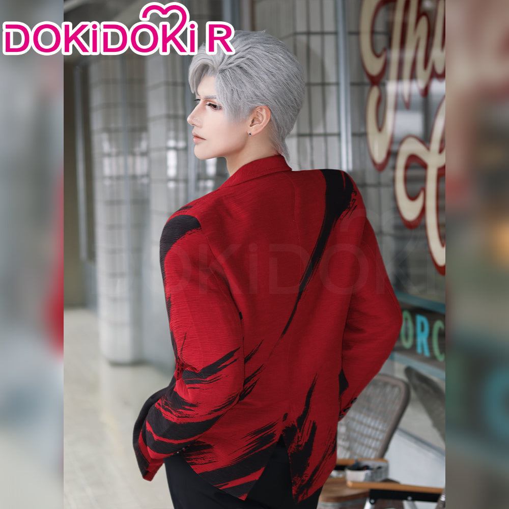 【Partial In Stock】【Size M-2XL】DokiDoki-R Game Love and Deepspace Cosplay Sylus Costume Dark Feather Red Suit