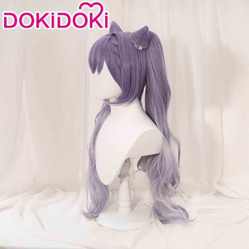 【Ready For Ship】DokiDoki Game Genshin Impact Keqing Cosplay Wig Ke Qing Gradient Ver
