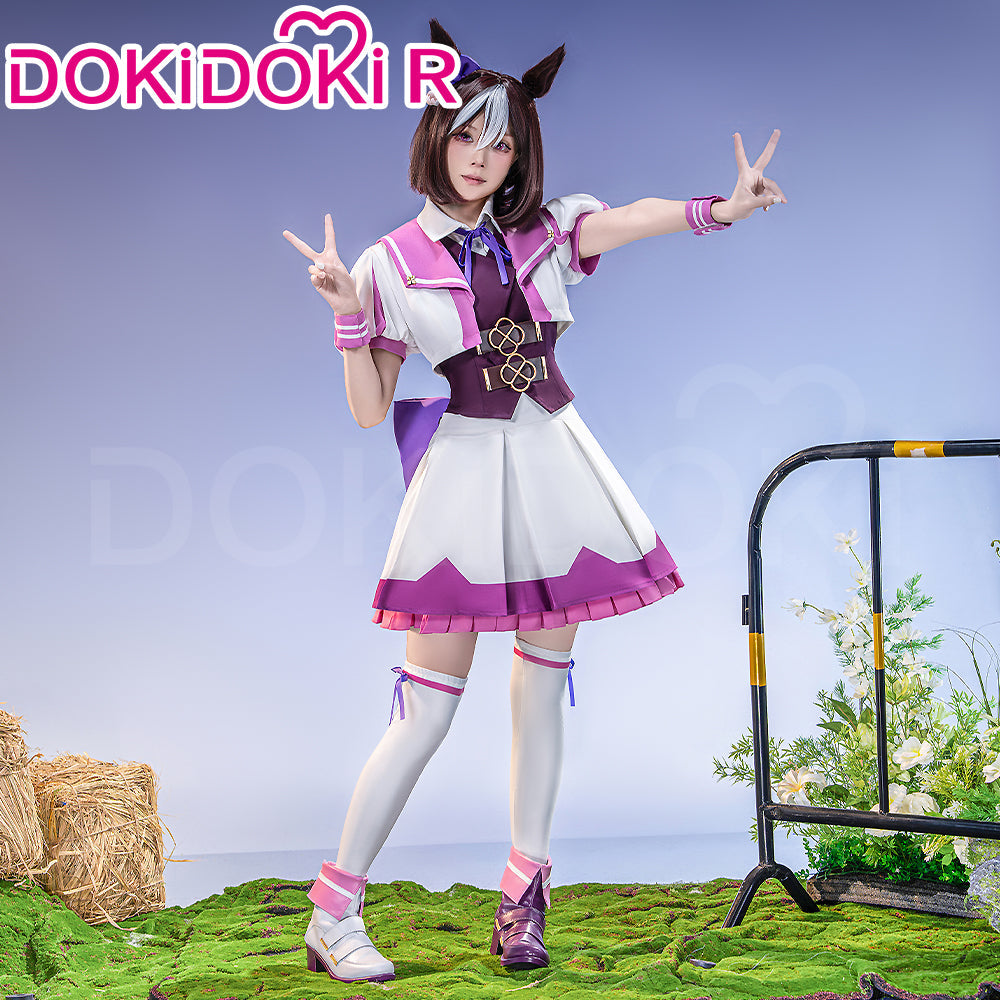 【Ready For Ship】【Size XS-2XL】DokiDoki-R Anime Game Cosplay Costume White Purple Cute