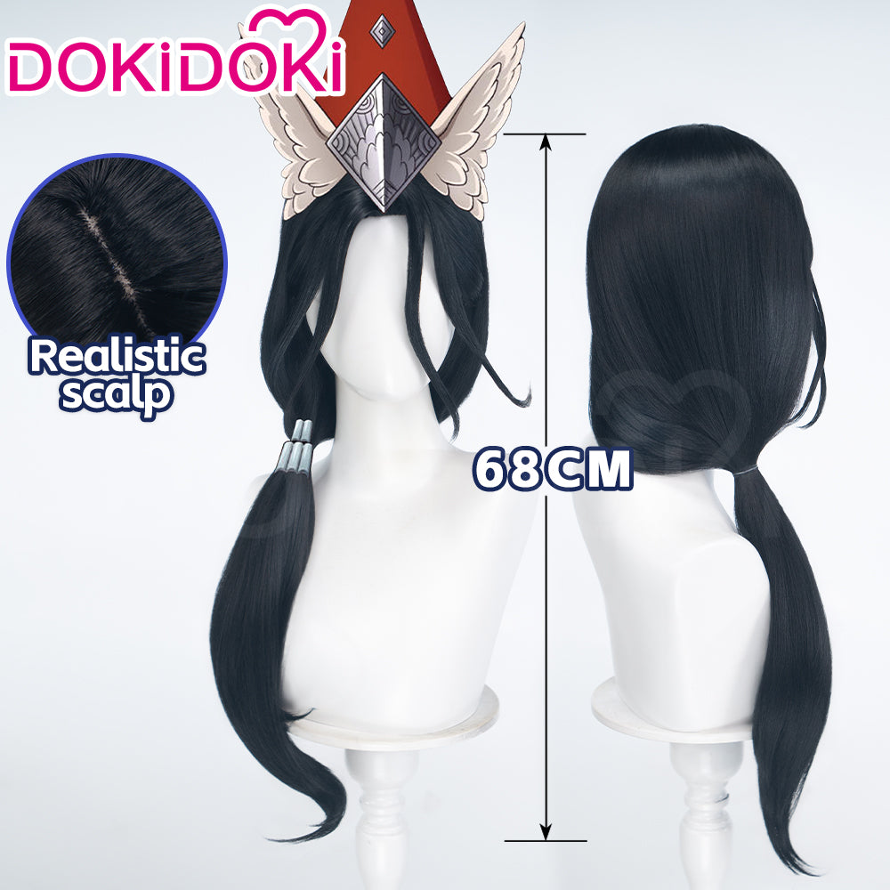 DokiDoki Manga Anime Witch Hat Atelier Cosplay Easthies Wig Long Black Hair Ponytail