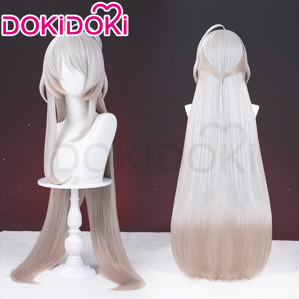 【Partially Ready For Ship】DokiDoki Game Honkai: Star Rail Cosplay Acheron/ Second Form Wig Long Straight Purple/ Grey Gradient Hair/ Tattoo Stickers