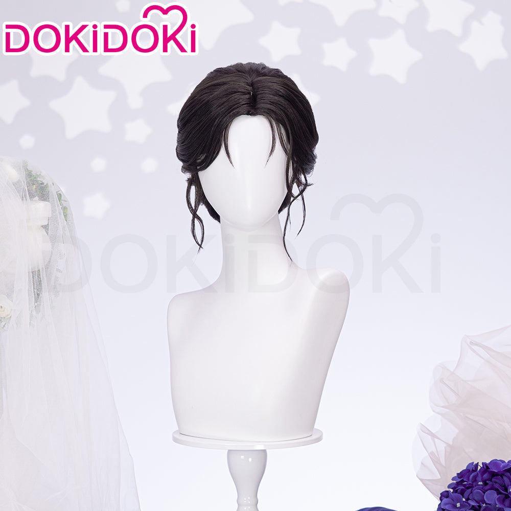 【Partially Ready For Ship】DokiDoki Game Love And Deepspace Cosplay Protagonist MC Wedding Wig / Veil / Headwear Xavier / Sylus / Zayne / Rafayel / Caleb  Black Hair Buns