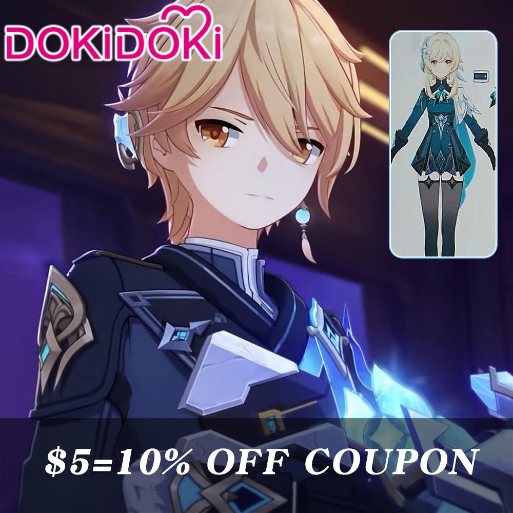 【POLL】$5 Deposit =10% OFF Coupon DokiDoki Game Genshin Impact Traveler Lumine / Traveler Sora Cosplay Snezhnaya Costume  Anew Ying / Aether Kong Frozen Tundra Shrouded in Wind and Snow