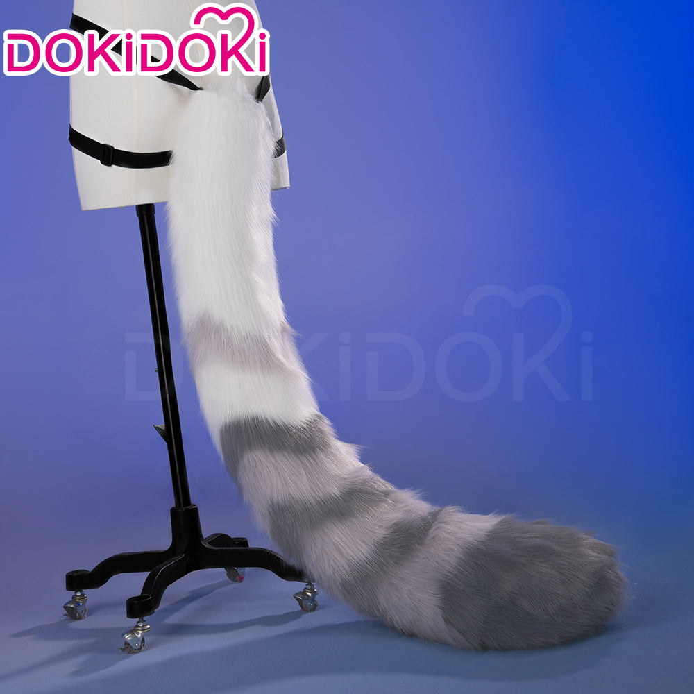 DokiDoki Game Zenless Zone Zero Cosplay Seth Lowell Wig Short Straight Silver Hair / Ear / Tail ZZZ