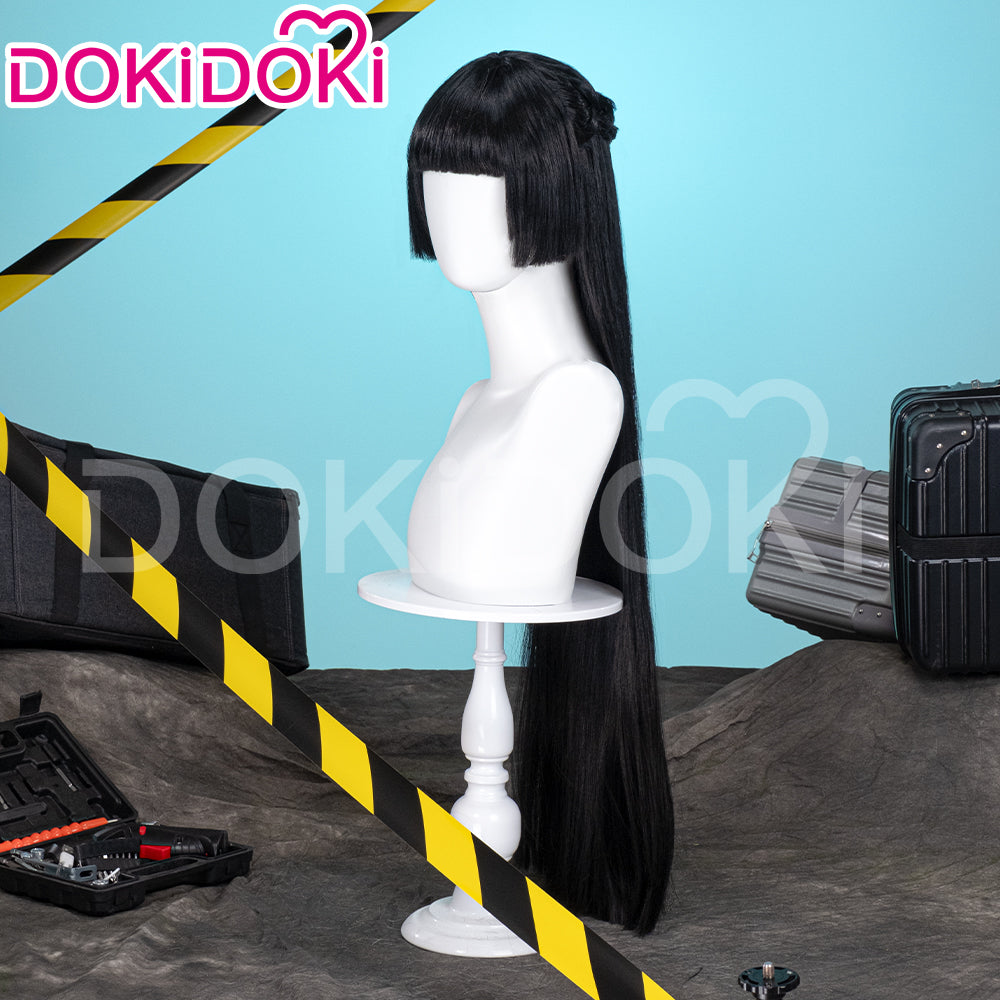 【Ready For Ship】DokiDoki Game Zenless Zone Zero Cosplay  Hoshimi Miyabi Cosplay Wig / Ears Long Straight Black