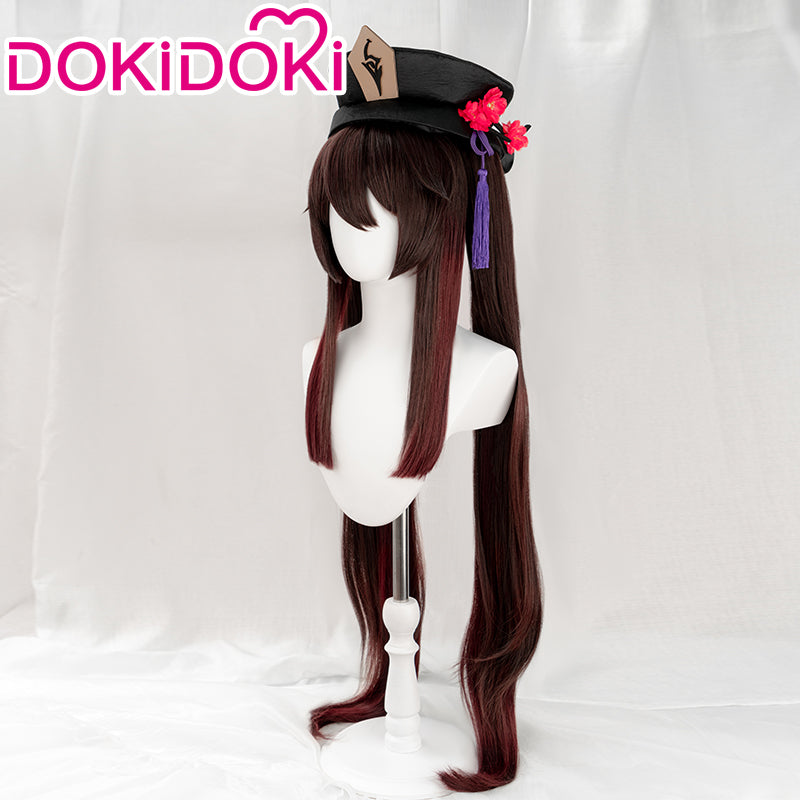 DokiDoki Game Genshin Impact Hutao Cosplay Wig Hu Tao Dark Brown