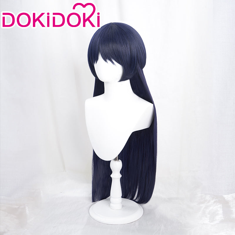 DokiDoki Game Genshin Impact  Scaramouche Cosplay Wig Long Blue