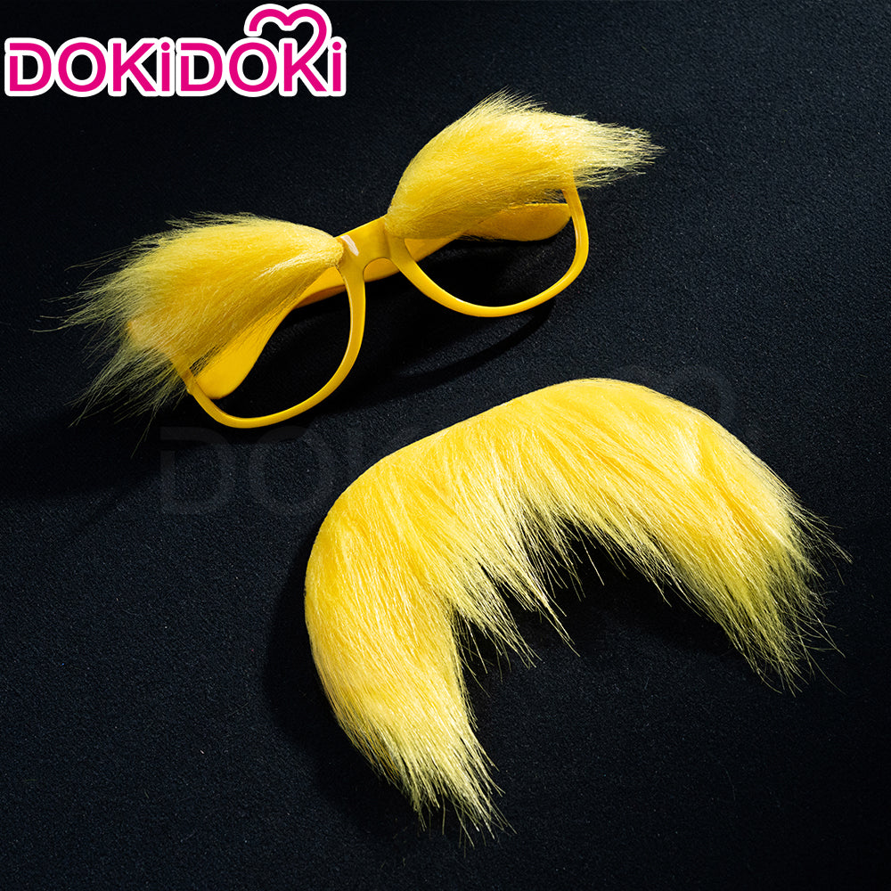 【In Stock】DokiDoki Anime The Lorax Cosplay Lorax Yellow Beard Glasses  Funny Accessory