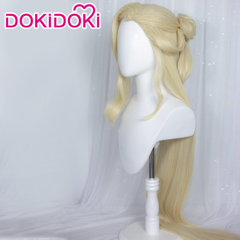 【Ready For Ship】DokiDoki Game GenShin Impact La Signora Cosplay Wig Long Yellow Wig Women