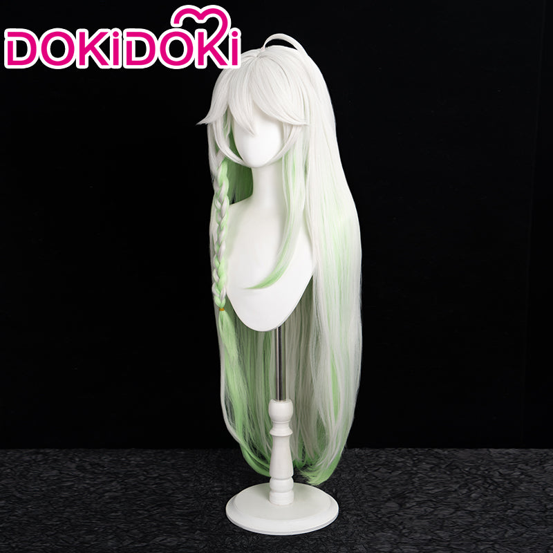 【Ready For Ship】DokiDoki Game Genshin Impact Cosplay The Greater Lord Rukkhadevata Wig Nahida Long White Green