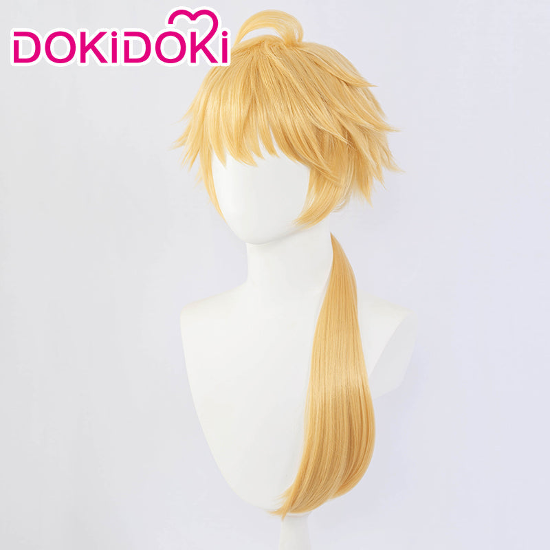 【Ready For Ship】DokiDoki Game Genshin Impact Cosplay Thoma Wig Long Golden