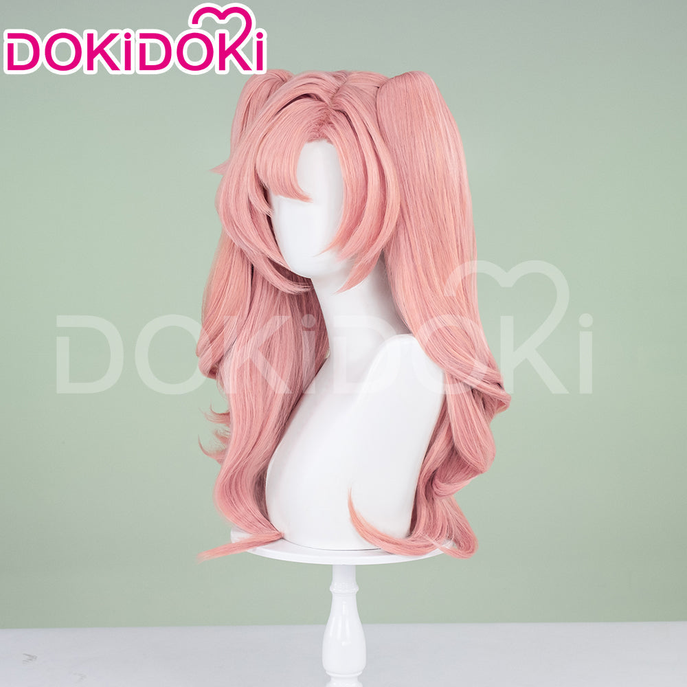 【Ready For Ship】DokiDoki Game Zenless Zone Zero Cosplay Nicole Demara Women Curly Pink Lone Cosplay Wig / Earring