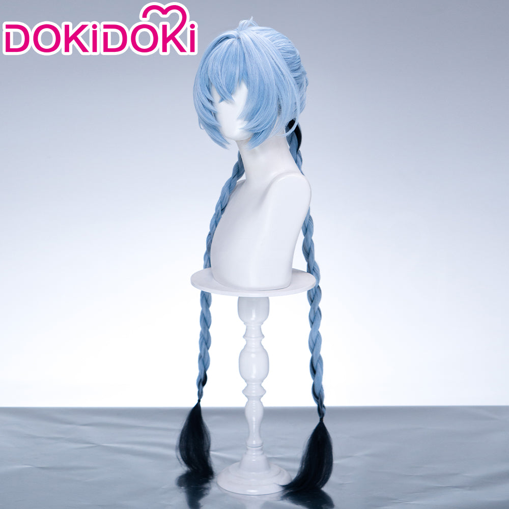 【Ready For Ship】DokiDoki Game Zenless Zone Zero Cosplay Lucia Wig Long Straight Blue Hair Buns Braid zzz