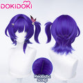 【Ready For Ship】DokiDoki Game Genshin Impact Cosplay Prune Wig Short Purple Hair Pre Braided Childlike Dreams Cherished